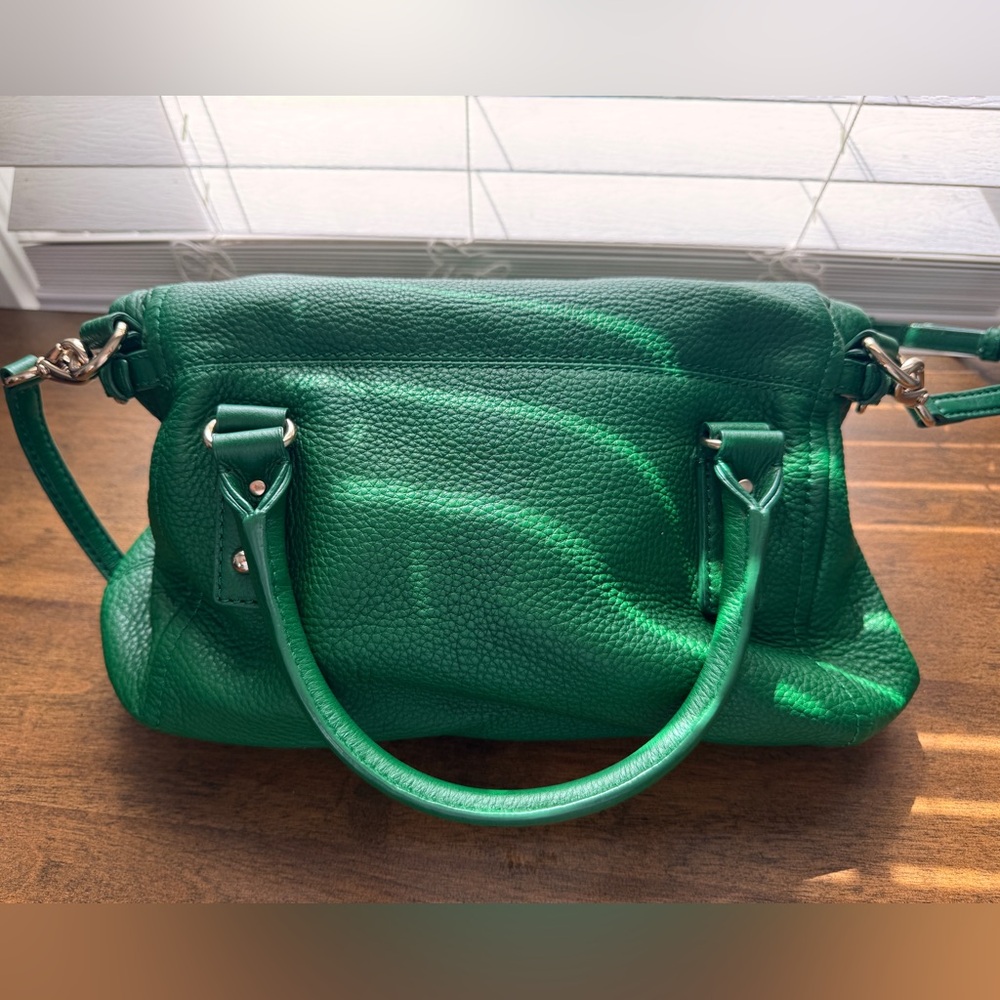 Kate Spade New York Green Pebbled Leather Satchel Crossbody Bag - Picture 8 of 16